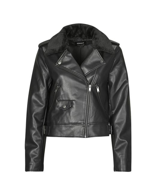 ONLY Leren Jas Onlvilhelma in het Black