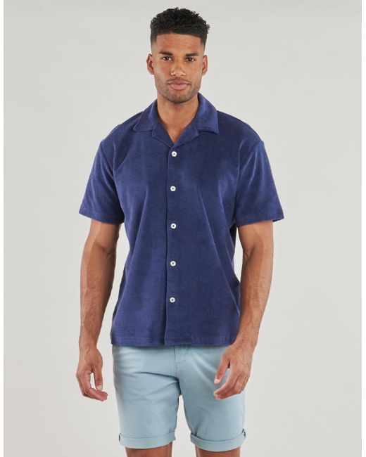 SELECTED Overhemd Korte Mouw Slhrelaxtalon in het Blue voor heren
