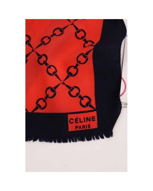 Echarpe Foulard en soie Céline en coloris Red