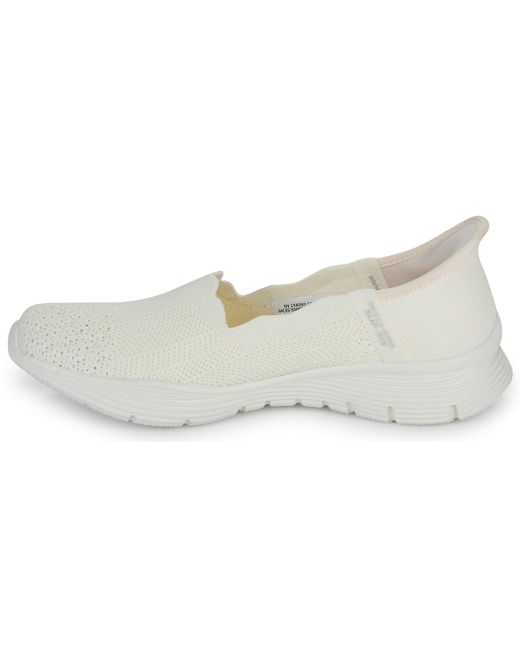 Skechers White Ballerinas Slip-Ins: Seager