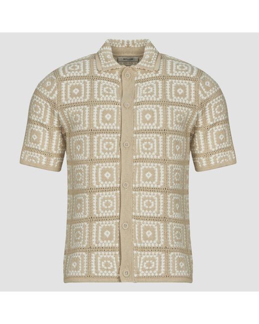 Camicia A Maniche Corte Onsbart di Only & Sons in Natural da Uomo