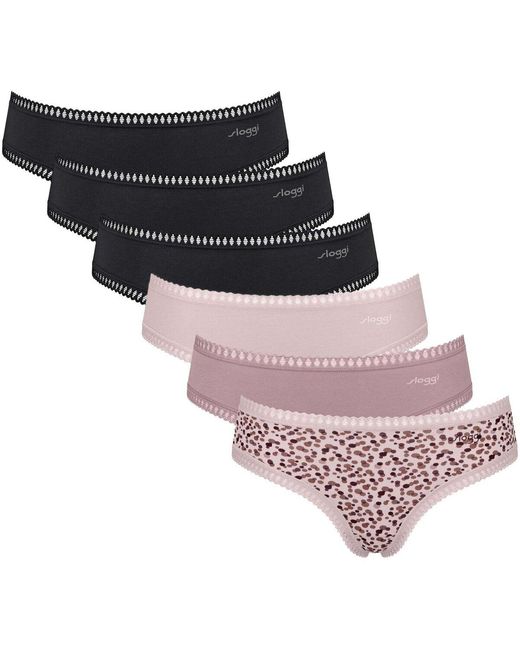 Slips Slip Paquet de 6 GO Crush Hipster C6P Sloggi en coloris Multicolor