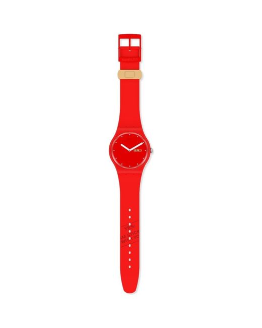 Montre P(E/A)nse-Moi Collection Saint-Valentin Montre Swatch en coloris  Rouge - Lyst