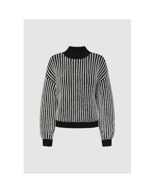 Pull Jdyally Life L/S Hn Struc Knt 15328368 Jacqueline De Yong en coloris Black