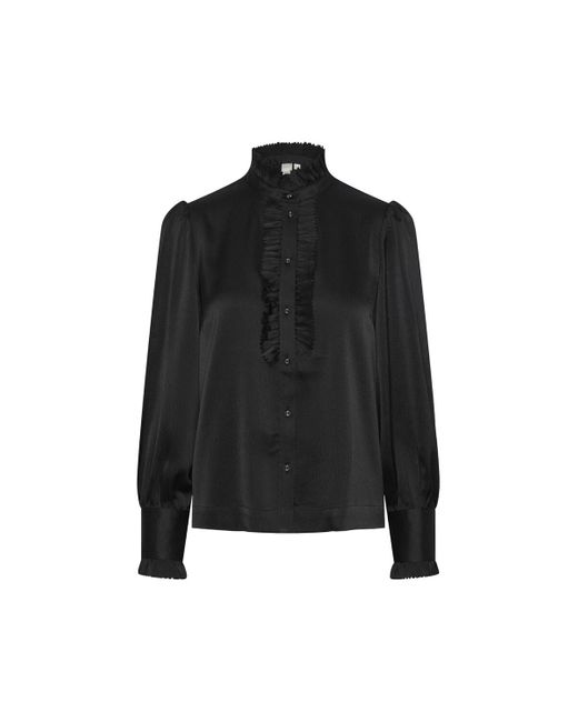 Blouses YAS Frilla Shirt L/S - Black Y.A.S