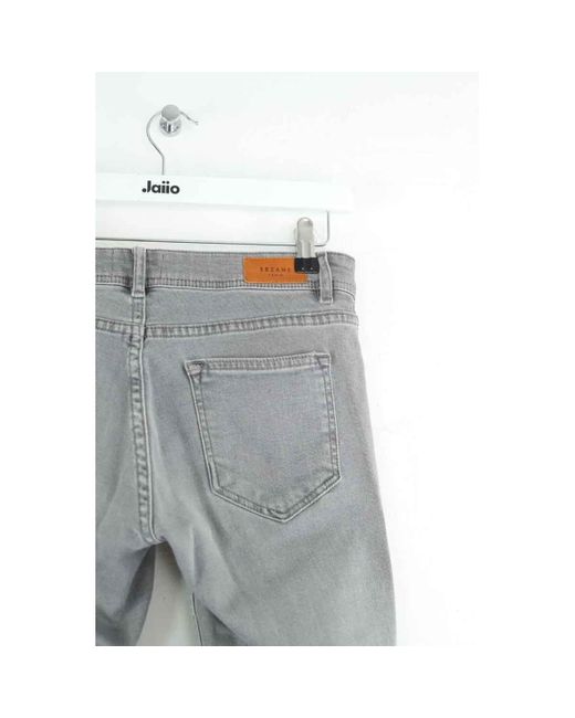 Jeans Jean slim en coton gris Sezane en coloris Gray