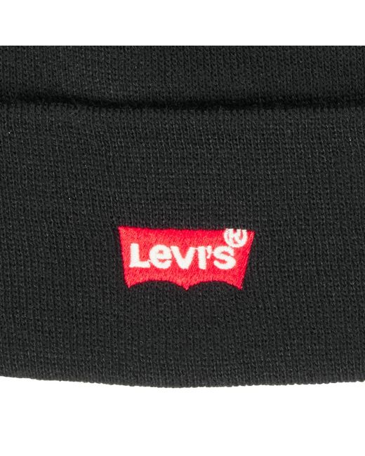 Bonnet Levis RED BATWING EMBROIDERED SLOUCHY BEANIE Levi's pour homme en coloris Black