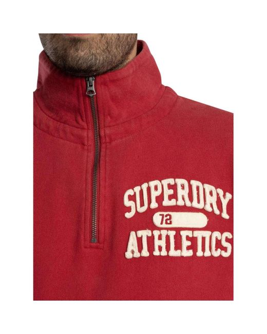 Sweat-shirt Sweat-shirt athlétique vintage à demi-zip Superdry pour homme en coloris Red