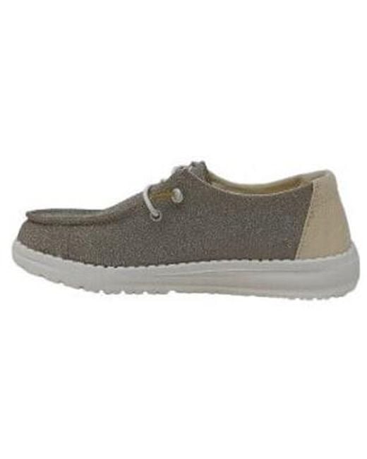 Baskets basses CHAUSSURES WENDY METALLIC SPARKLE HeyDude en coloris Gray