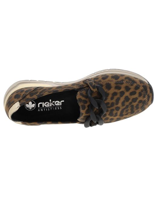 Mocassins Mocassins talon compensé bas Rieker en coloris Black