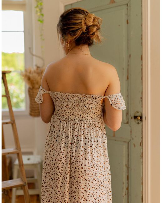Celeste Lange Jurk Patchouli in het Brown