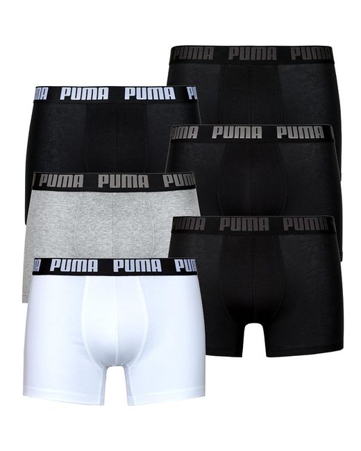 Boxer Basic Pack De 6 di PUMA in Black da Uomo