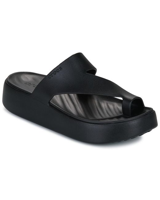 Tongs Getaway Platform Toe Loop CROCSTM en coloris Black