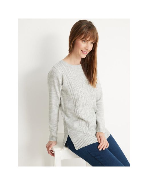 Pull by - Pull à torsades encolure ronde Daxon en coloris Gray