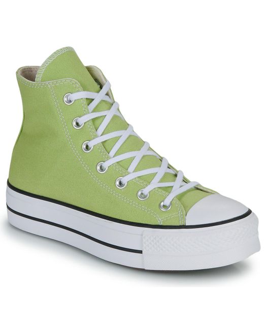 Baskets montantes CHUCK TAYLOR ALL STAR LIFT PLATFORM SEASONAL COLOR Converse en coloris Green