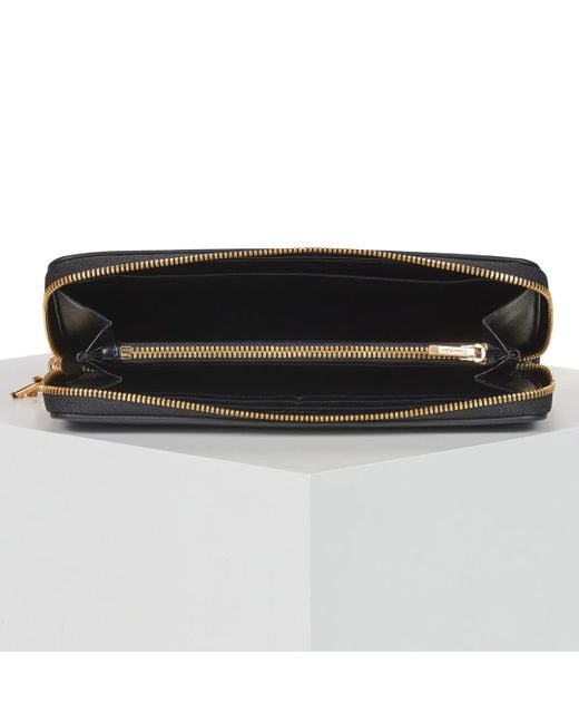 Calvin Klein Black Geldbeutel Ck Puller Large Zip Around