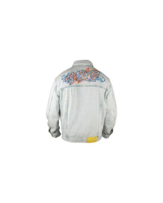 Blouson Veste en jean Off White c o Virgil Abloh pour homme en coloris Bleu Lyst