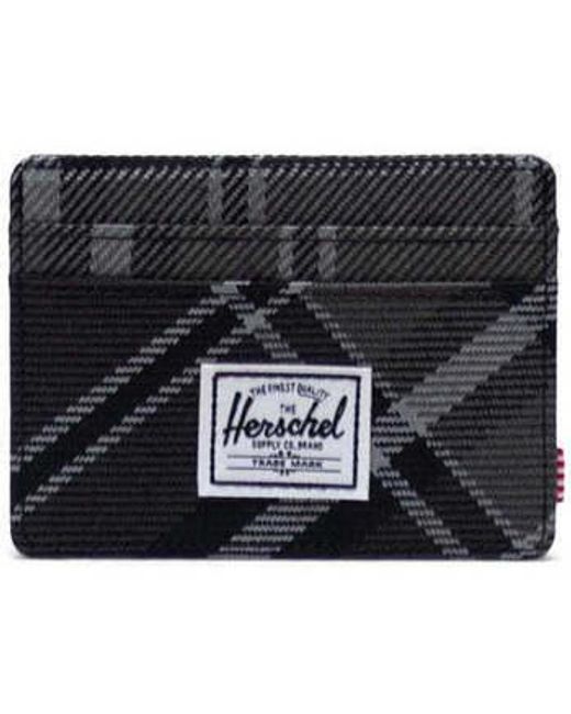 Portefeuille Carteira Charlie RFID Greyscale Plaid Herschel Supply Co. en coloris Black