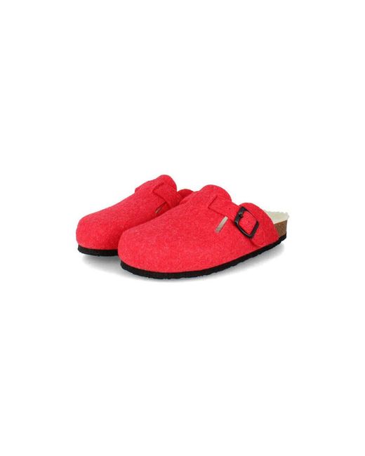 Chaussons blogg wool f Plakton en coloris Red