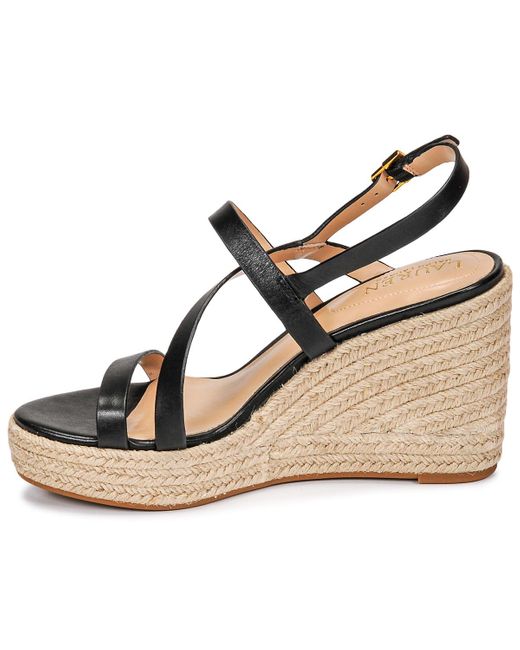 Lauren by Ralph Lauren Sandalen Haleigh in het Zwart - Bespaar 30% - Lyst
