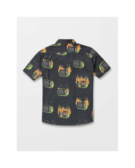 Chemise Camisa Justin Hager Woven Black Volcom pour homme en coloris Green