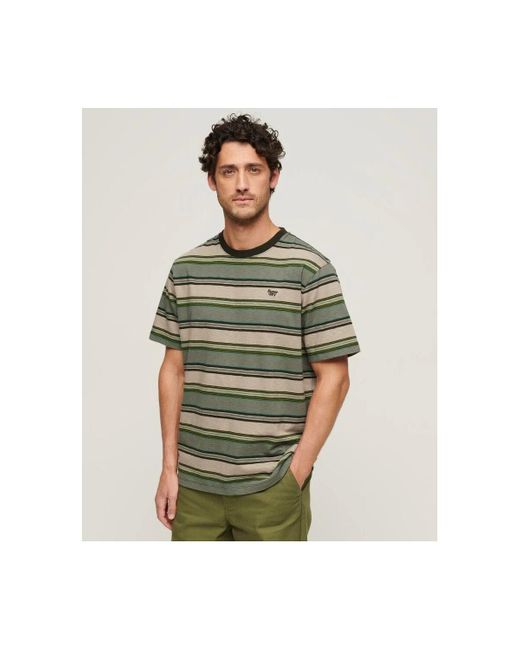 T-shirt T-Shirt Rayures Vert Superdry pour homme en coloris Green