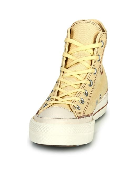 Converse Natural Turnschuhe Chuck Taylor All Star Lift Platform Contrast Stitching