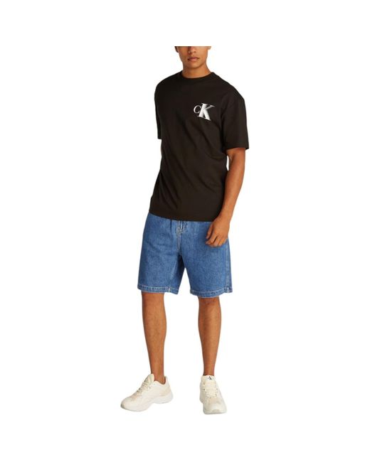 Short PULL ON RELAXED DENIM J30J327517 Calvin Klein pour homme en coloris Blue