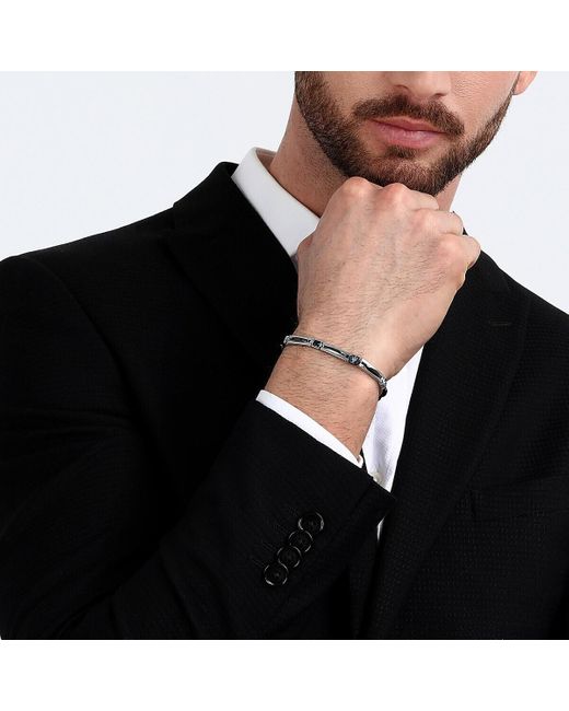 Bracelets Bracelet en Acier et Céramique Noir Maserati pour homme en coloris Metallic