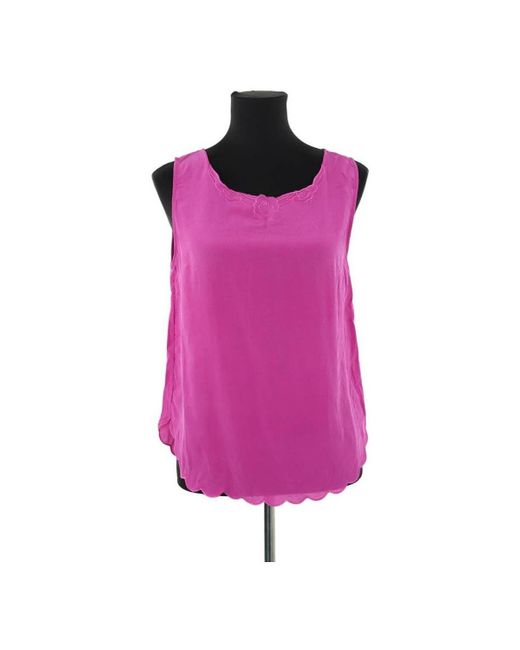 Blouses Top sans manche en soie violette Des Petits Hauts en coloris Purple