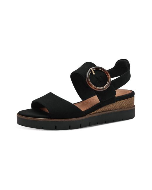 Sandales Sandale Compensée Noir Tamaris en coloris Black