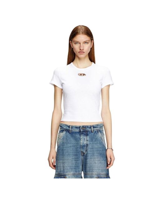 DIESEL T-Shirt Korte Mouw A16839 0Clbr-100 in het White
