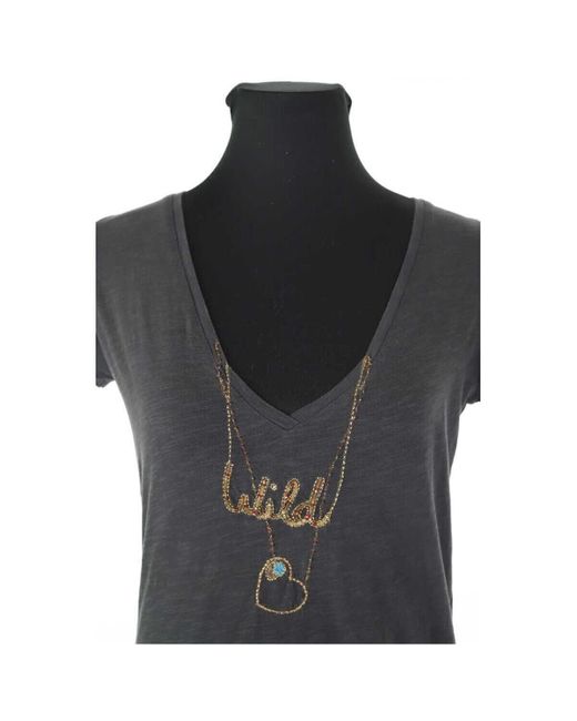 T-shirt T-shirt en coton gris Leon & Harper en coloris Black