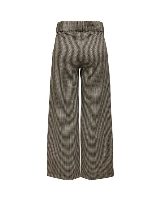 Pantalon JDYGEGGO MIA LONG CHECK PANT JRS - 15242797 Jacqueline De Yong en coloris Gray