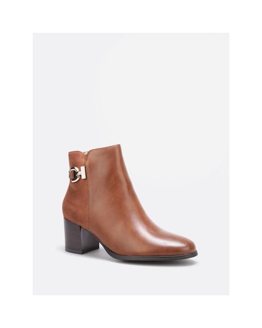 Bottines Bottines Pour Femme La Modeuse en coloris Brown