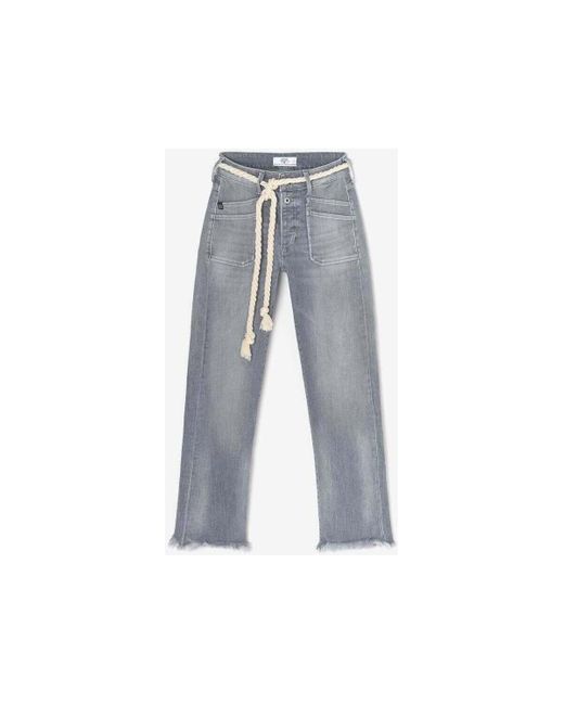 Jeans Pricilia taille haute 7/8ème jeans gris Le Temps Des Cerises en coloris Blue