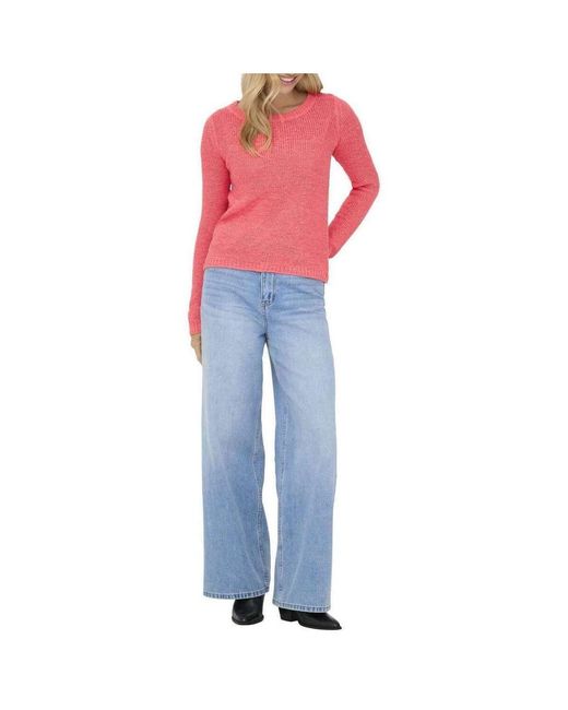 Pull 193542VTPE26 ONLY en coloris Pink