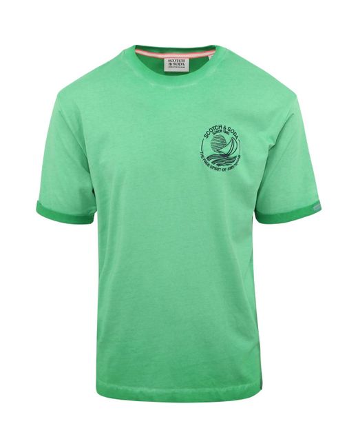 T-shirt Scotch Soda T-Shirt Logo Vert Scotch & Soda pour homme en coloris Green