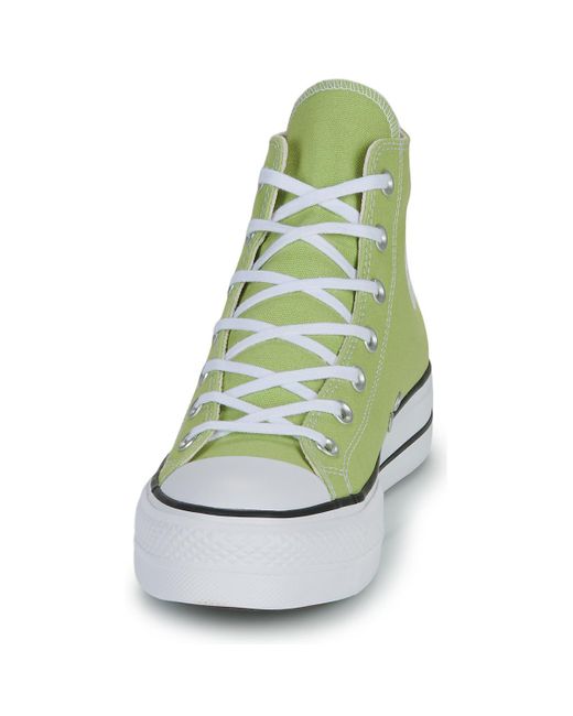 Baskets montantes CHUCK TAYLOR ALL STAR LIFT PLATFORM SEASONAL COLOR Converse en coloris Green