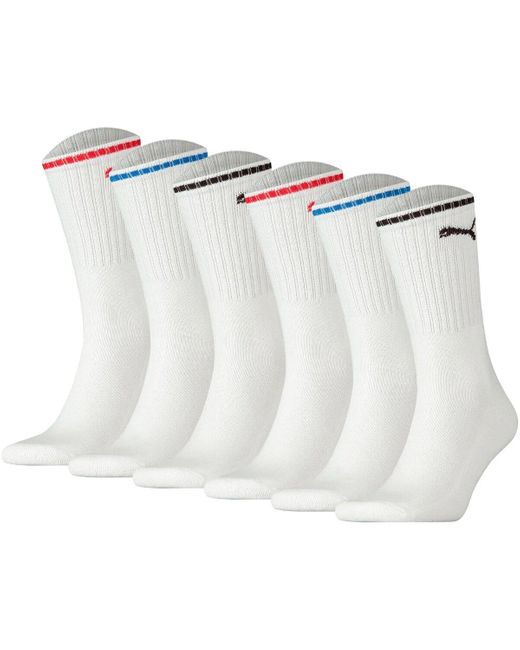 Chaussettes unisexe Chaussettes Paquet de 6 PUMA en coloris White