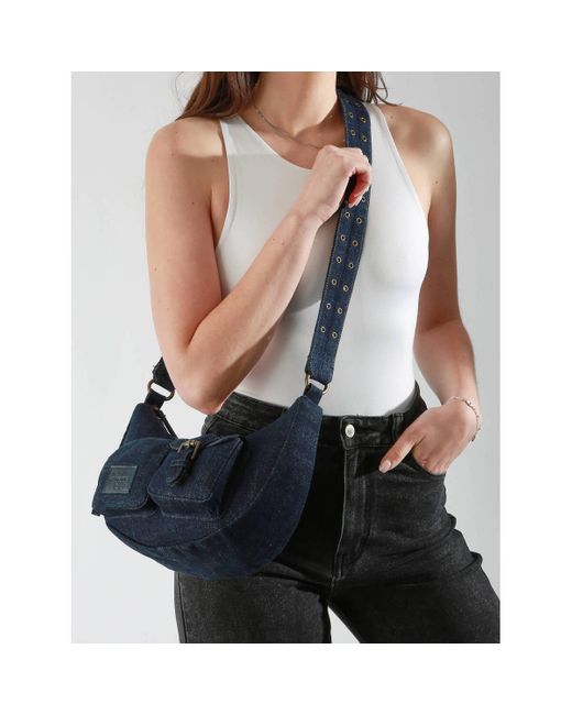 Sac Bandouliere sac porté épaule Cargo denim coton CARGO DENIM 16C-00BCAD04 Basilic Pepper en coloris Blue