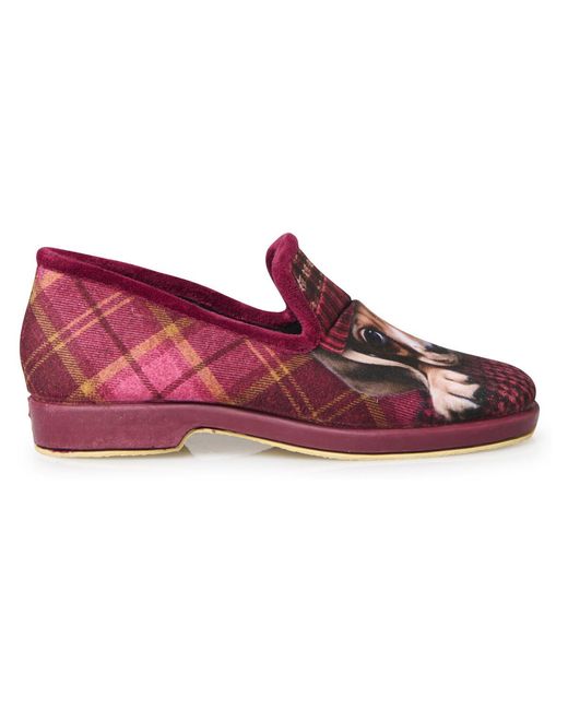 Chaussons Charentaises fantaisie motif chat ou chi Pediconfort en coloris Pink