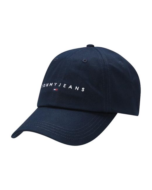 Tommy Hilfiger Pet Linear Logo 6 Panel Cap in het Blue