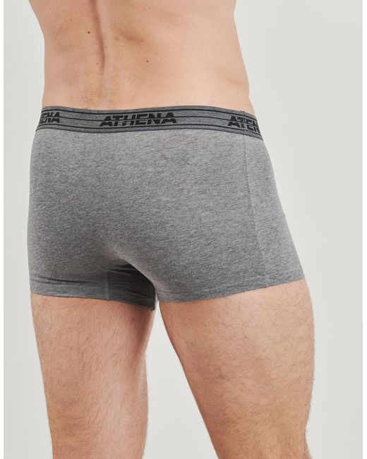 Athena Boxers Basic Coton Pack De 4 in het Gray voor heren