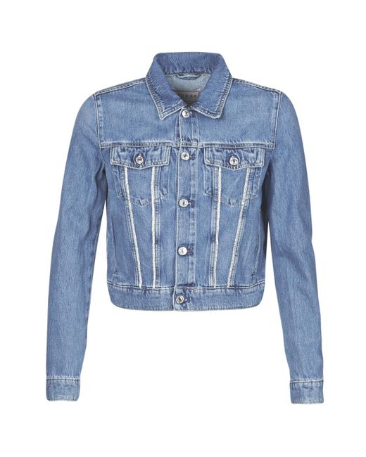 guess denim jacket with pearls