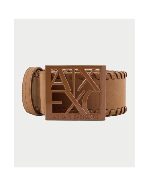Ceinture Ceinture AX avec grande boucle logotée EAX en coloris Brown