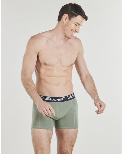 Jack & Jones Boxers Jactimothy Solid Trunks X3 in het Green voor heren