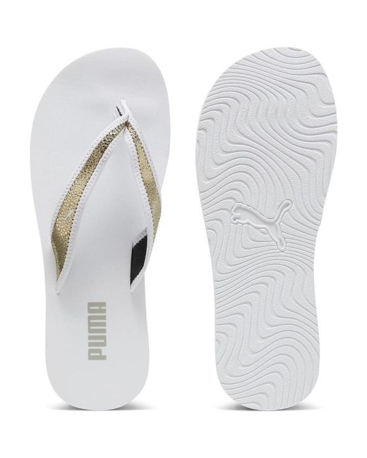Claquettes Sandy Flip Metallic Shine PUMA en coloris White