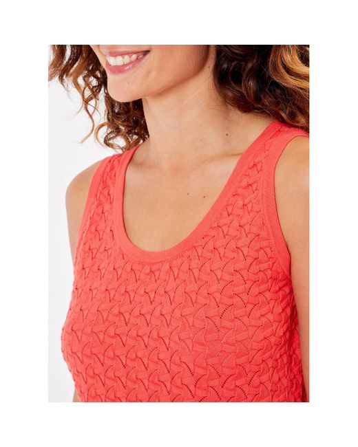 Debardeur Débardeur maille fantaisie uni AJANI La Fiancee Du Mekong en coloris Red