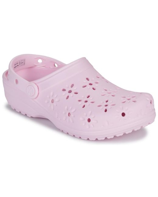 Scarpe Classic Floral Cut Out Clog di CROCSTM in Purple